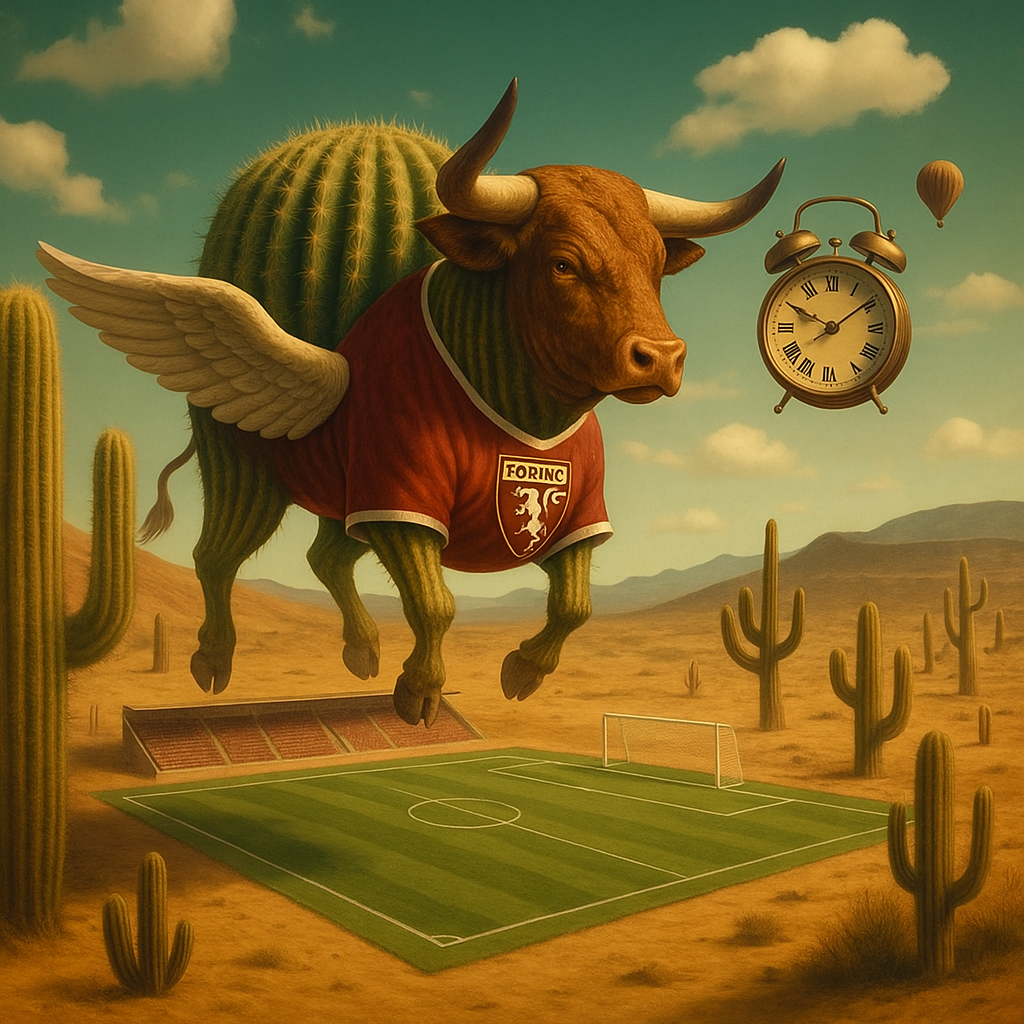 un toro che vola al campo di calcio del torino a vedere la partita di calcio del torino perche e un tifoso del torino