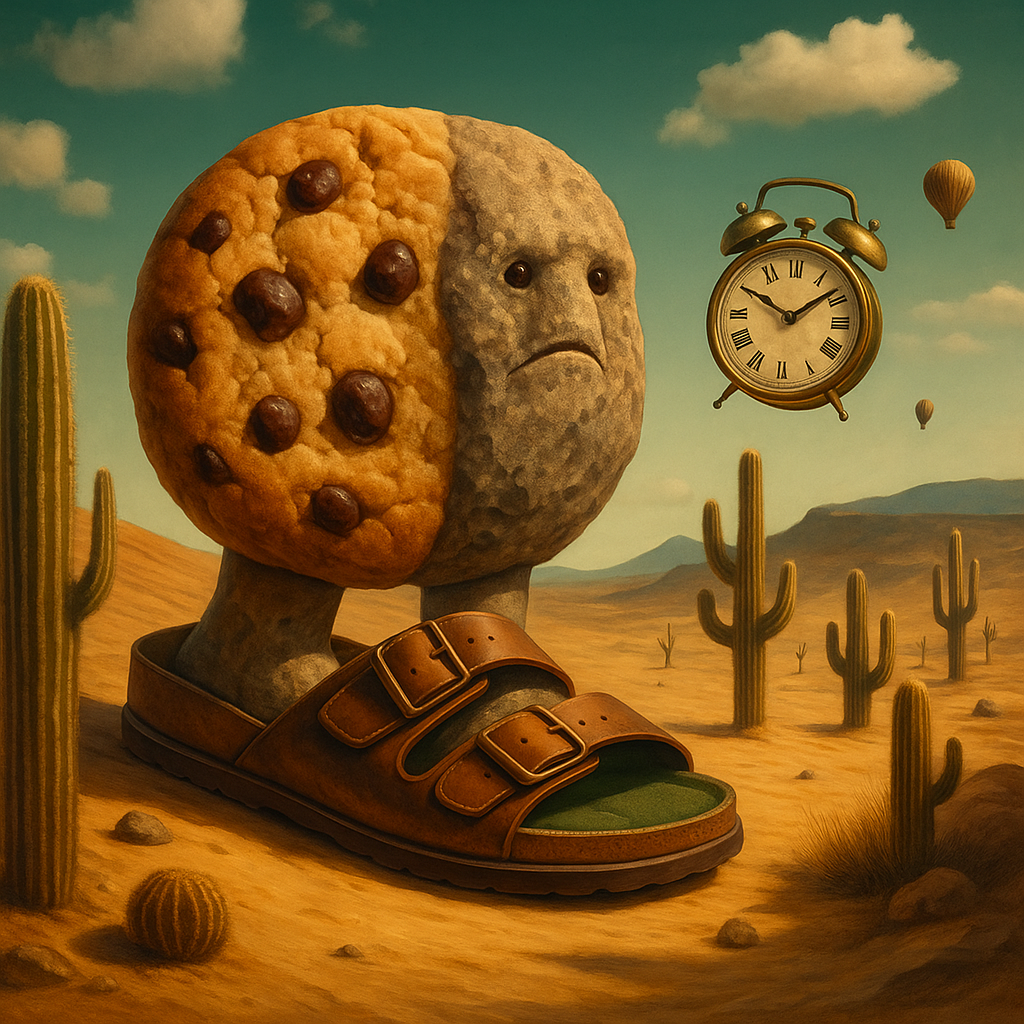 a cookie MIXED WITH A STONE