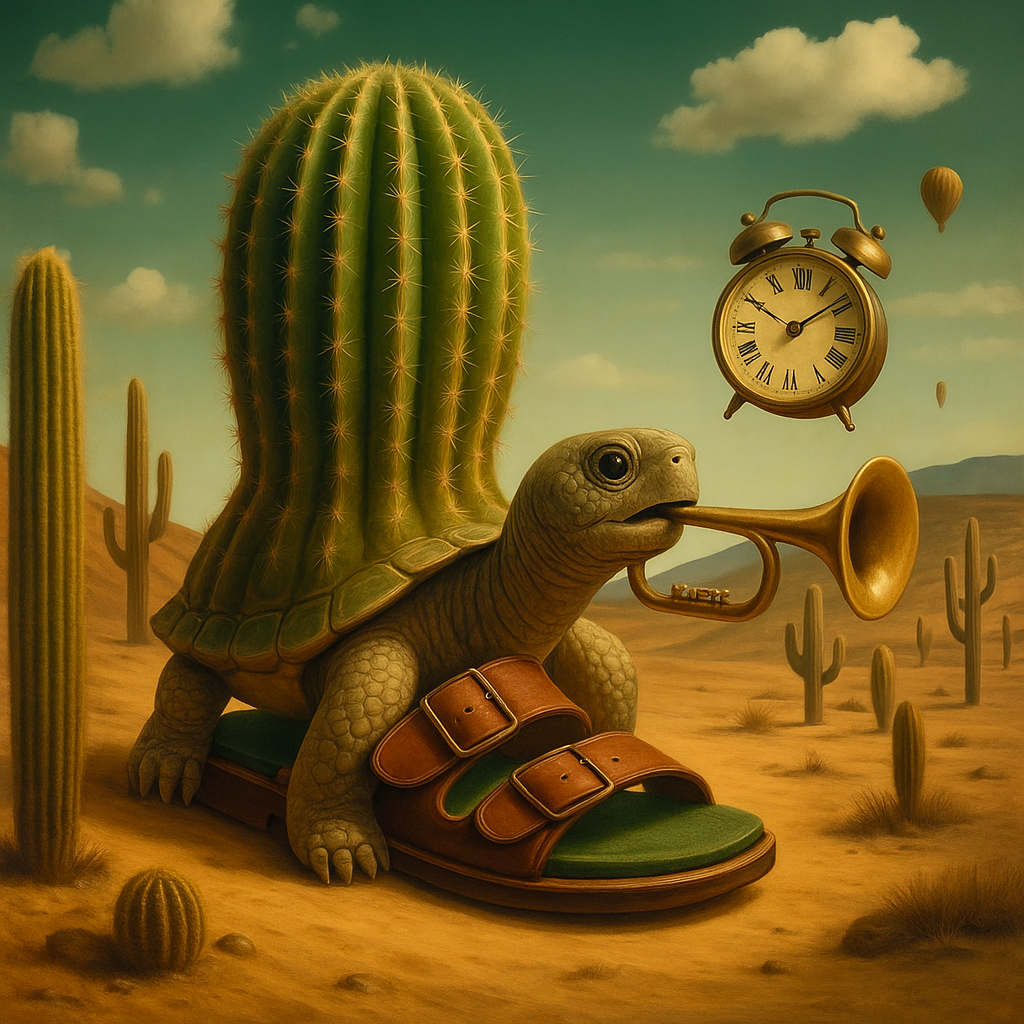 a turtle and a trumpet